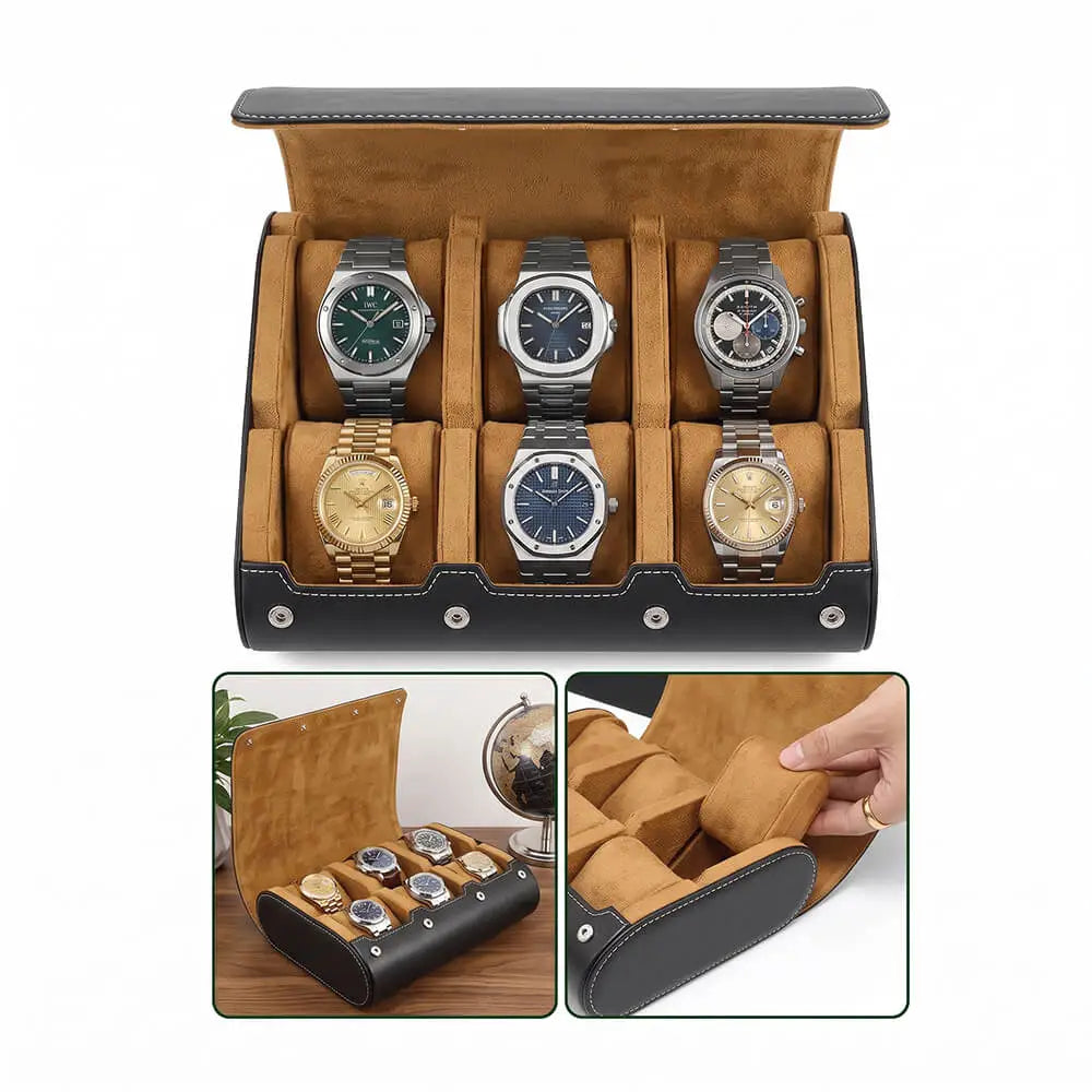 Laurent Poedagar® Saffiano 6-Slot Watch Roll